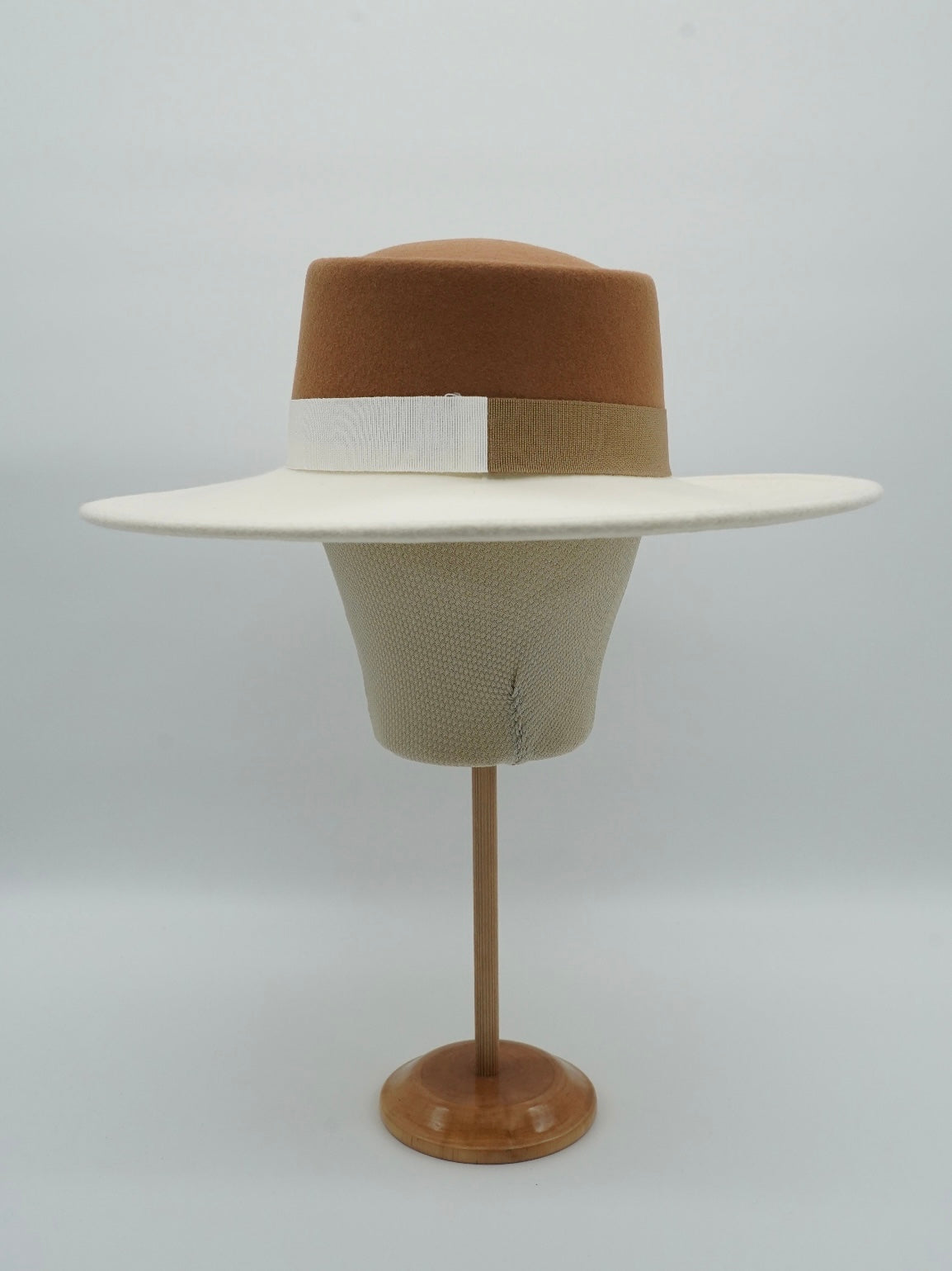 Cappello a cilindro Panna/Alce in feltro