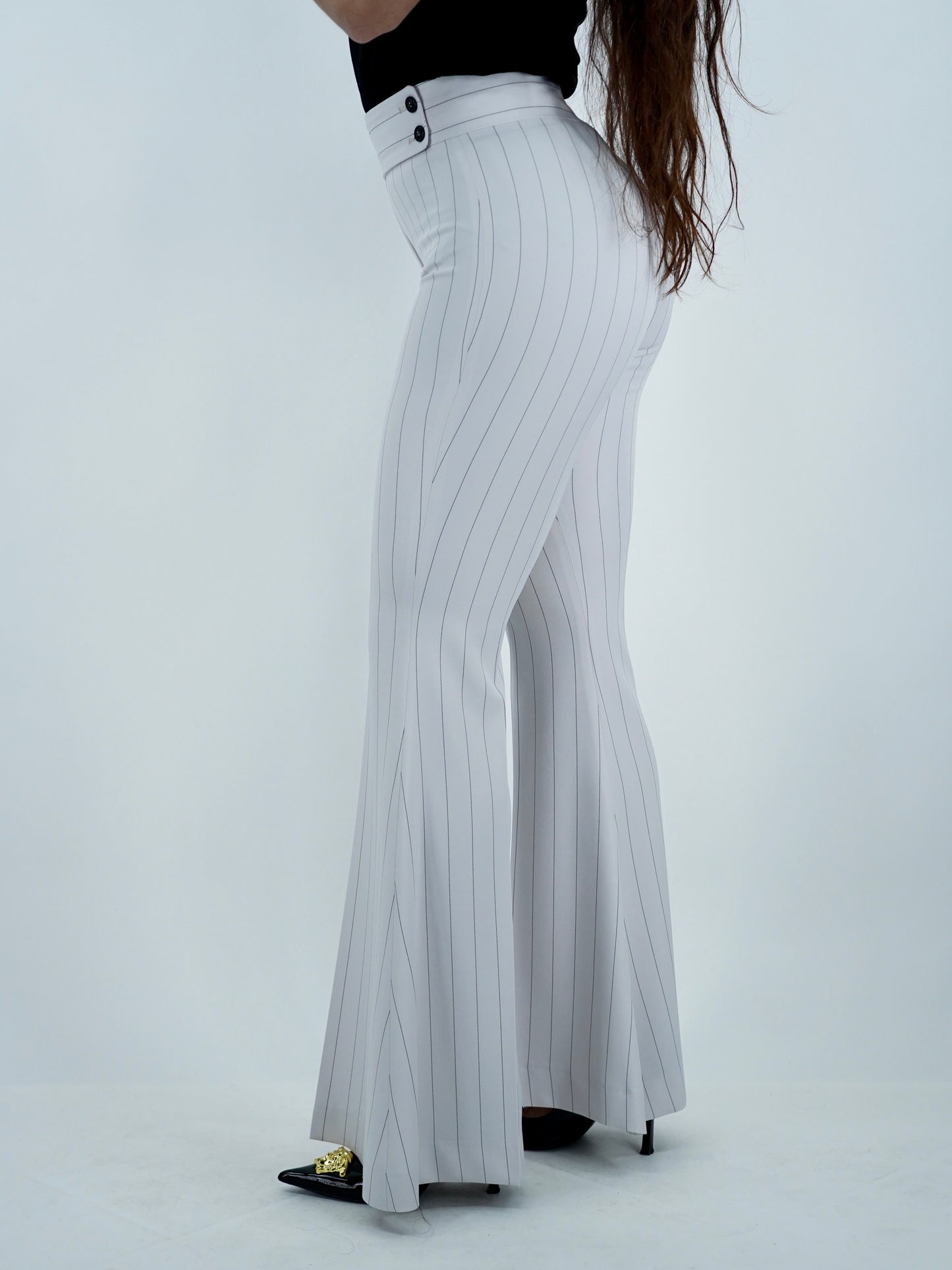 Giacca doppiopetto bianco gessato .