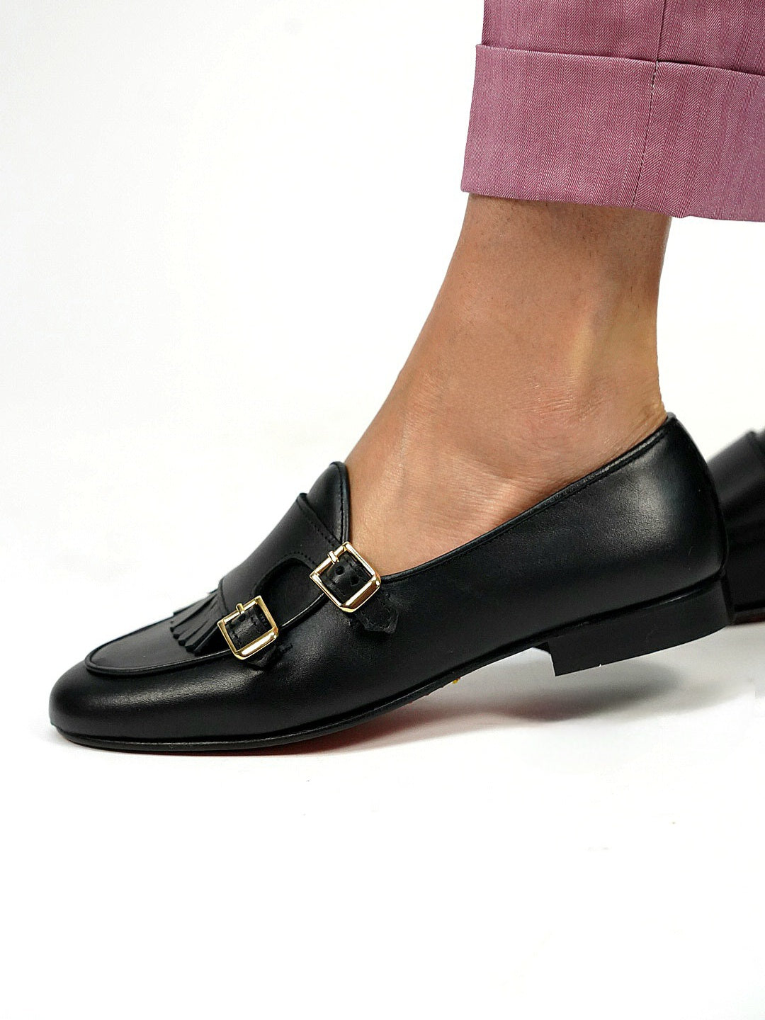 Mocassino in pelle di vitello con suola in cuoio