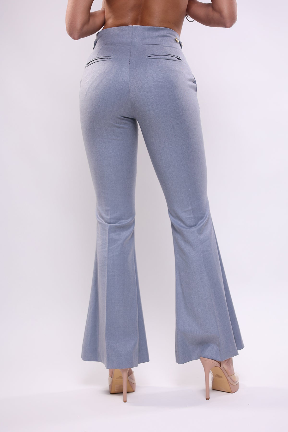 Pantalone azzurro polvere a zampa
