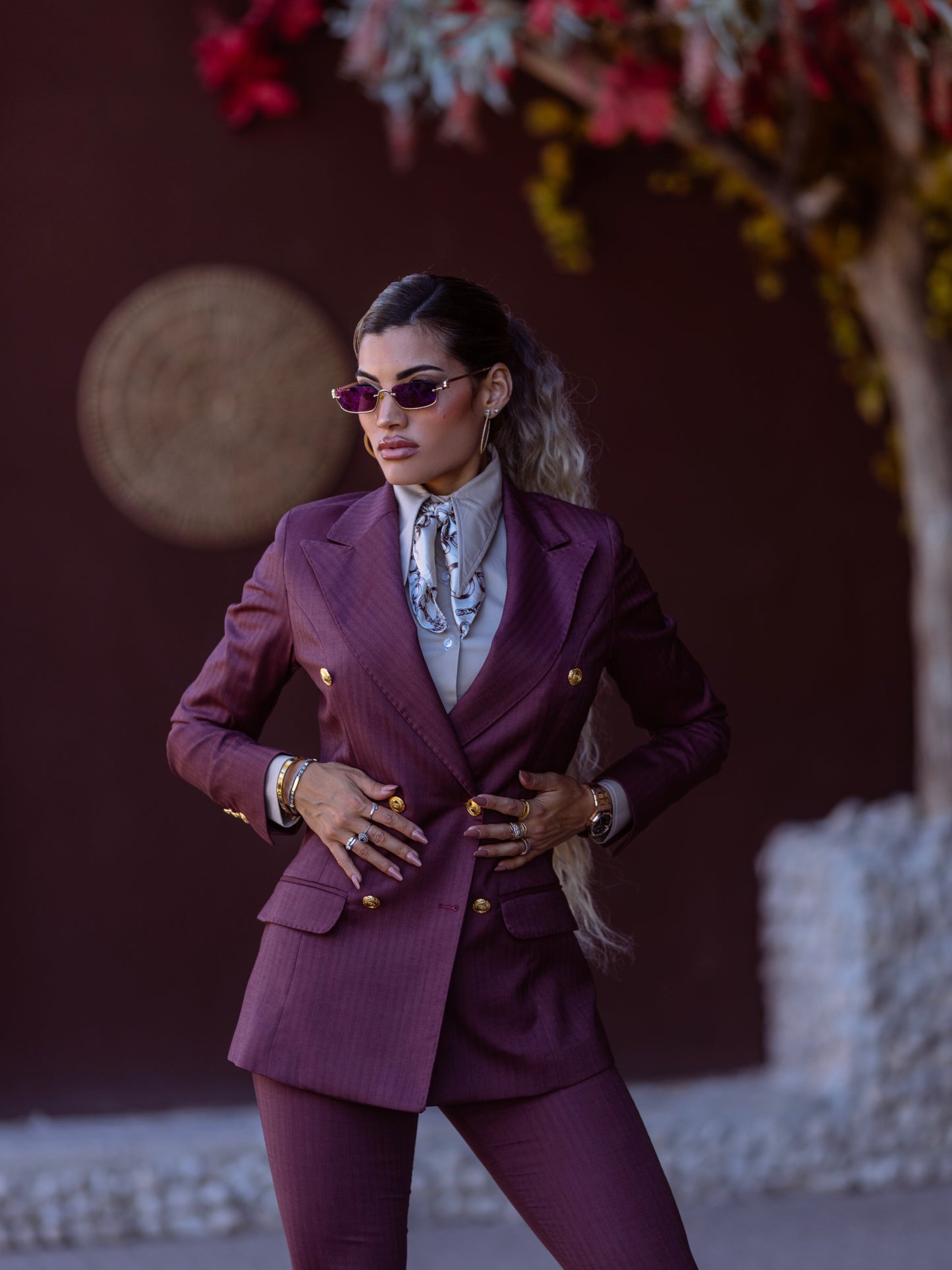 Giacca doppiopetto rubino