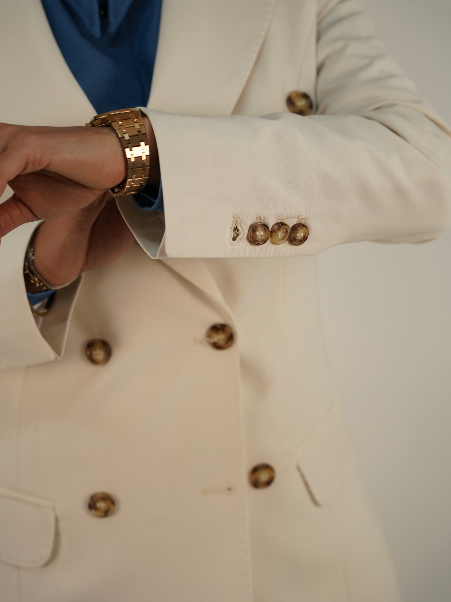 Giacca panna doppiopetto