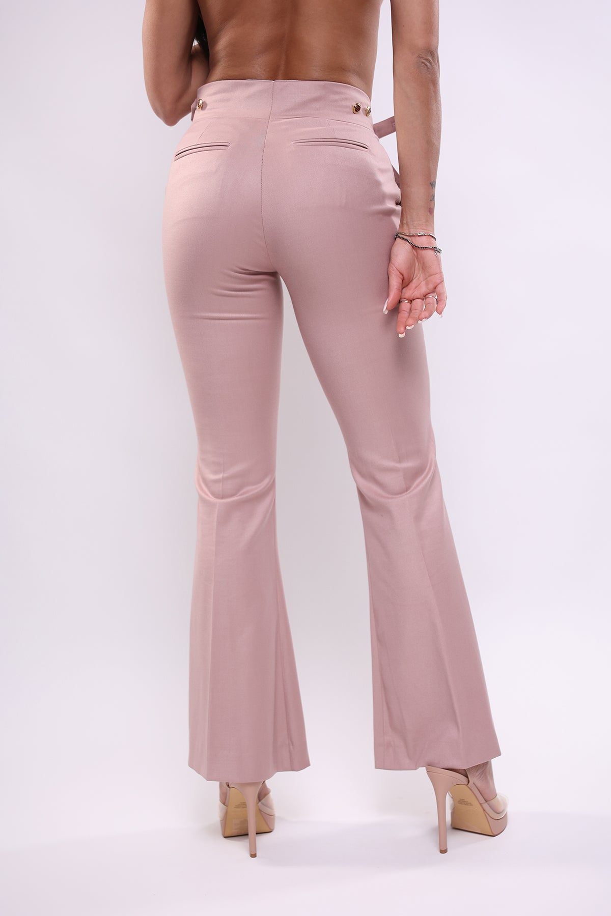 Pantalone rosa antico a zampa