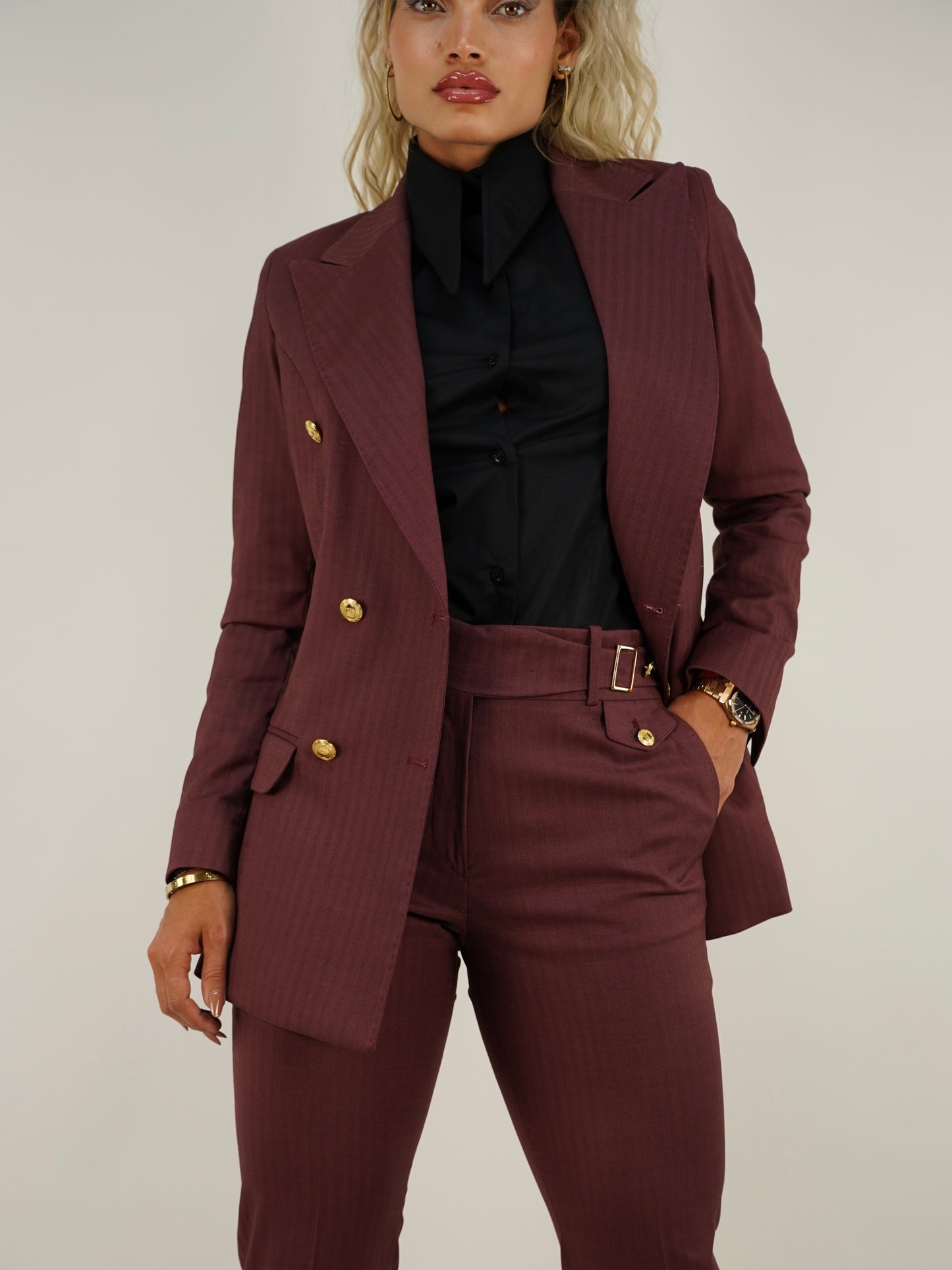 Giacca doppiopetto rubino