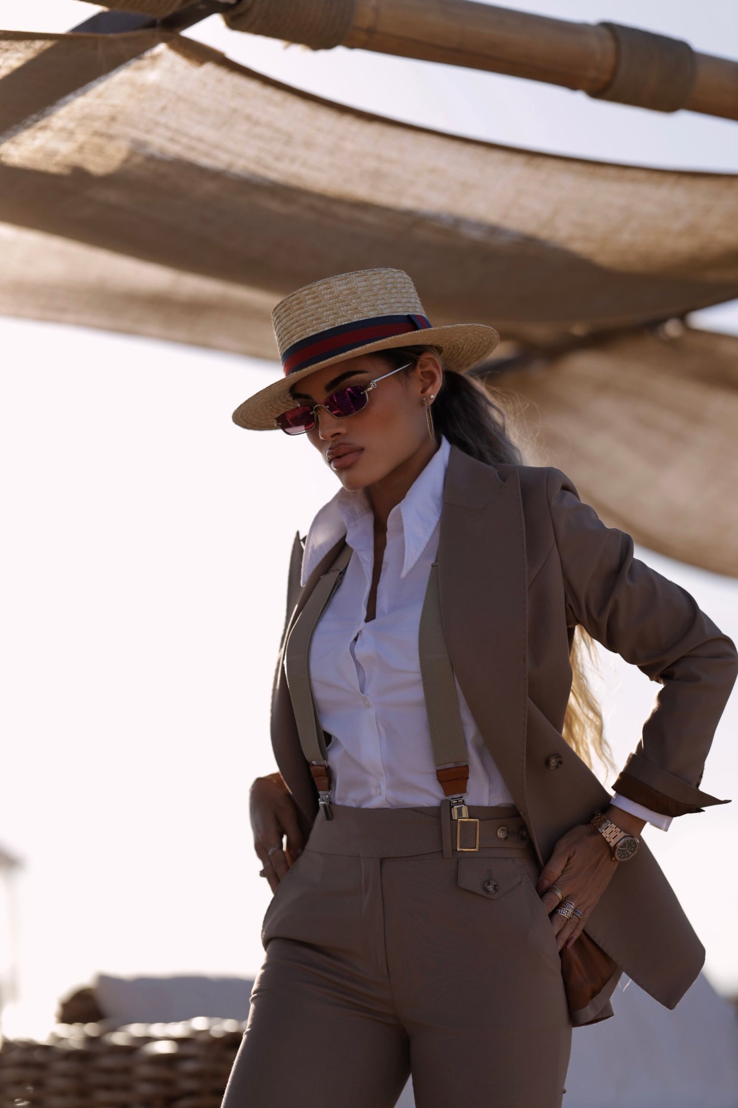 Giacca doppiopetto Tortora