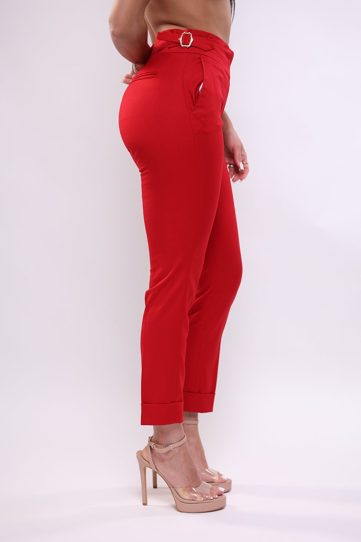 Pantalone rosso a sigaro