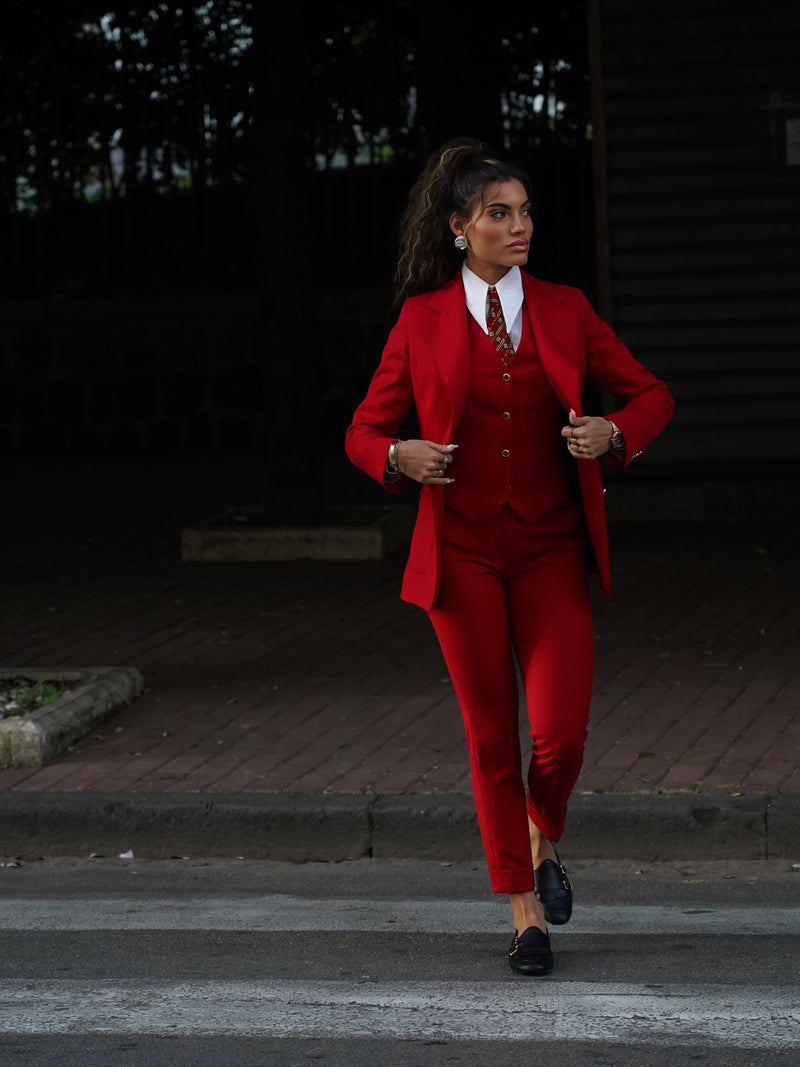 Pantalone rosso a sigaro