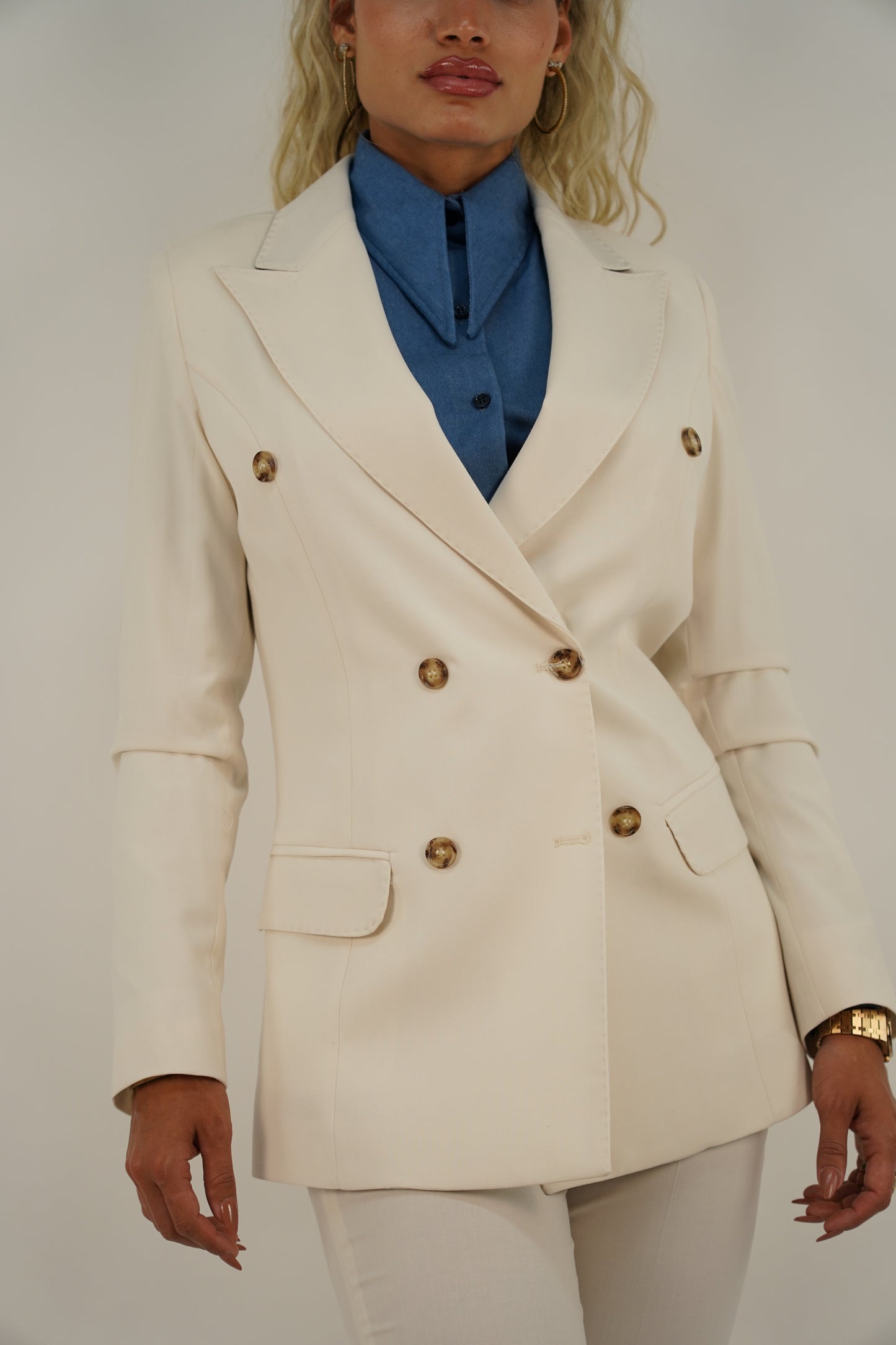 Giacca panna doppiopetto