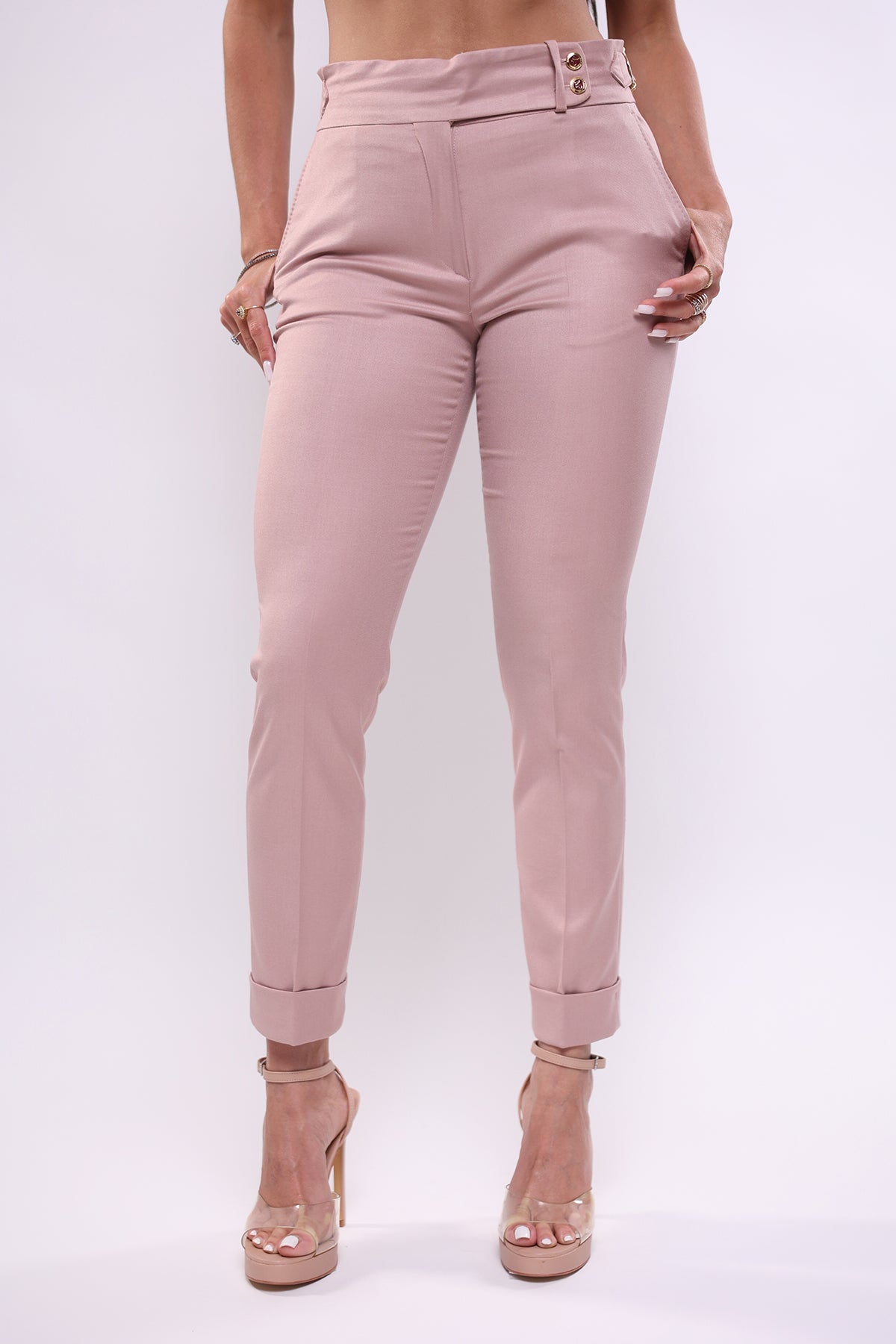 Pantalone rosa antico a sigaro
