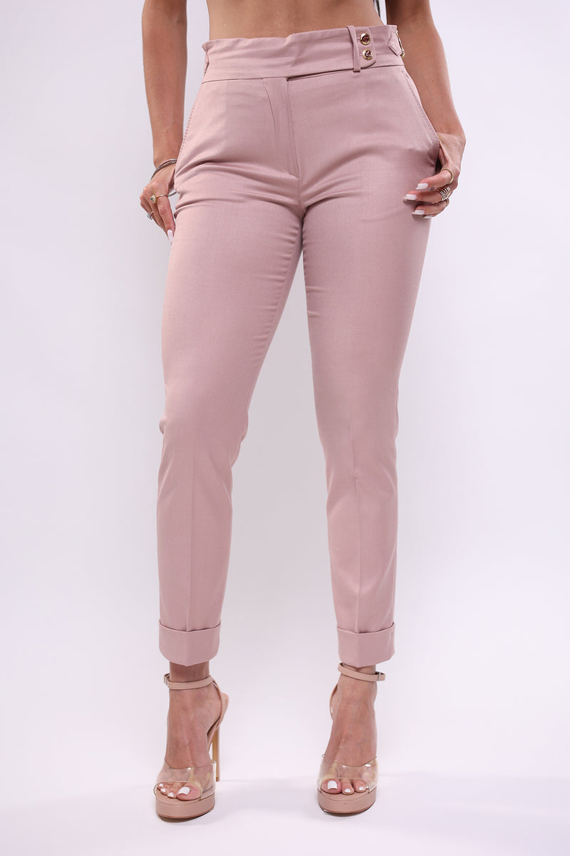 Pantalone rosa antico a sigaro