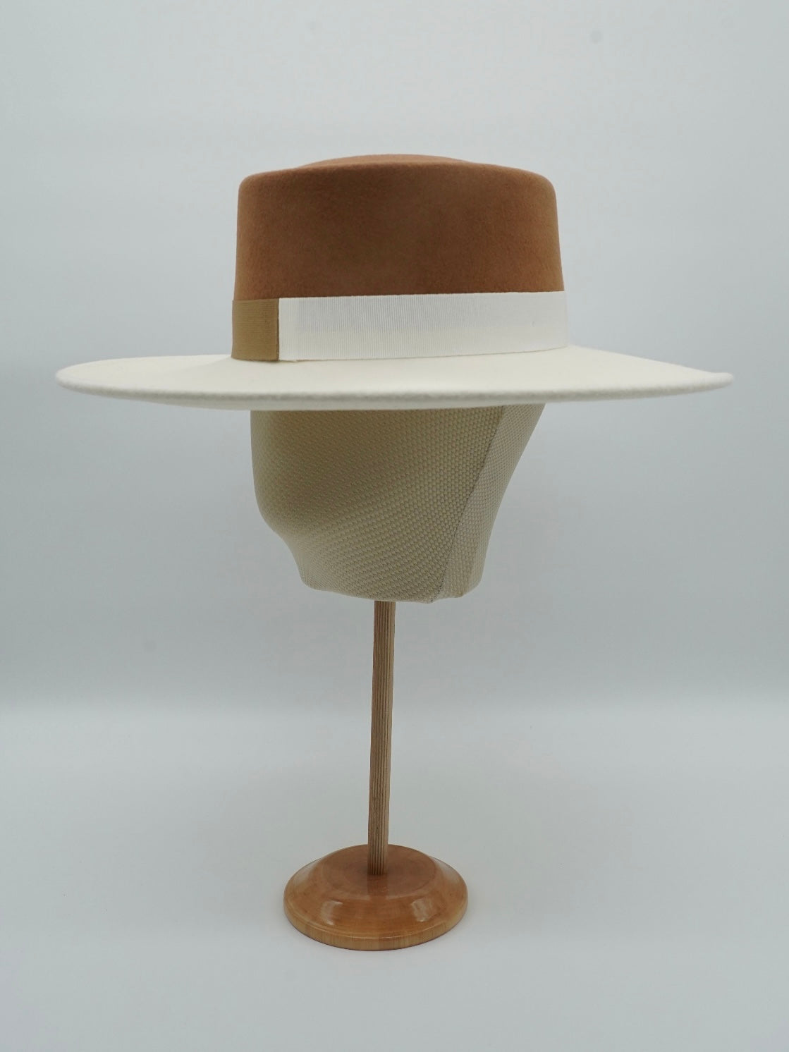 Cappello a cilindro Panna/Alce in feltro