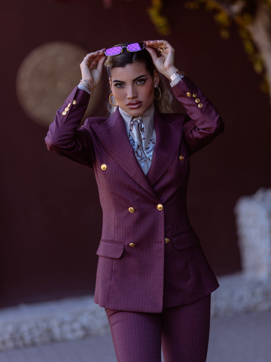 Giacca doppiopetto rubino