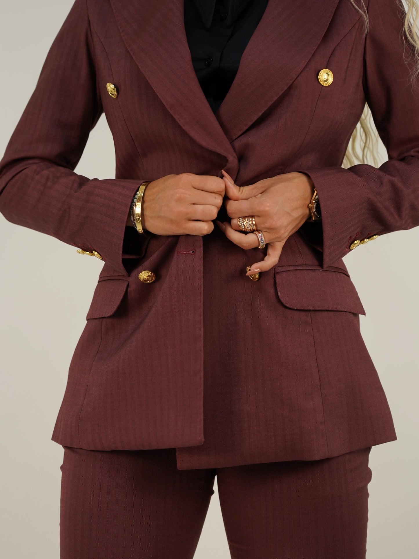 Giacca doppiopetto rubino