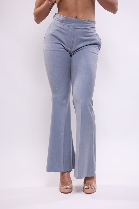 Pantalone azzurro polvere a zampa