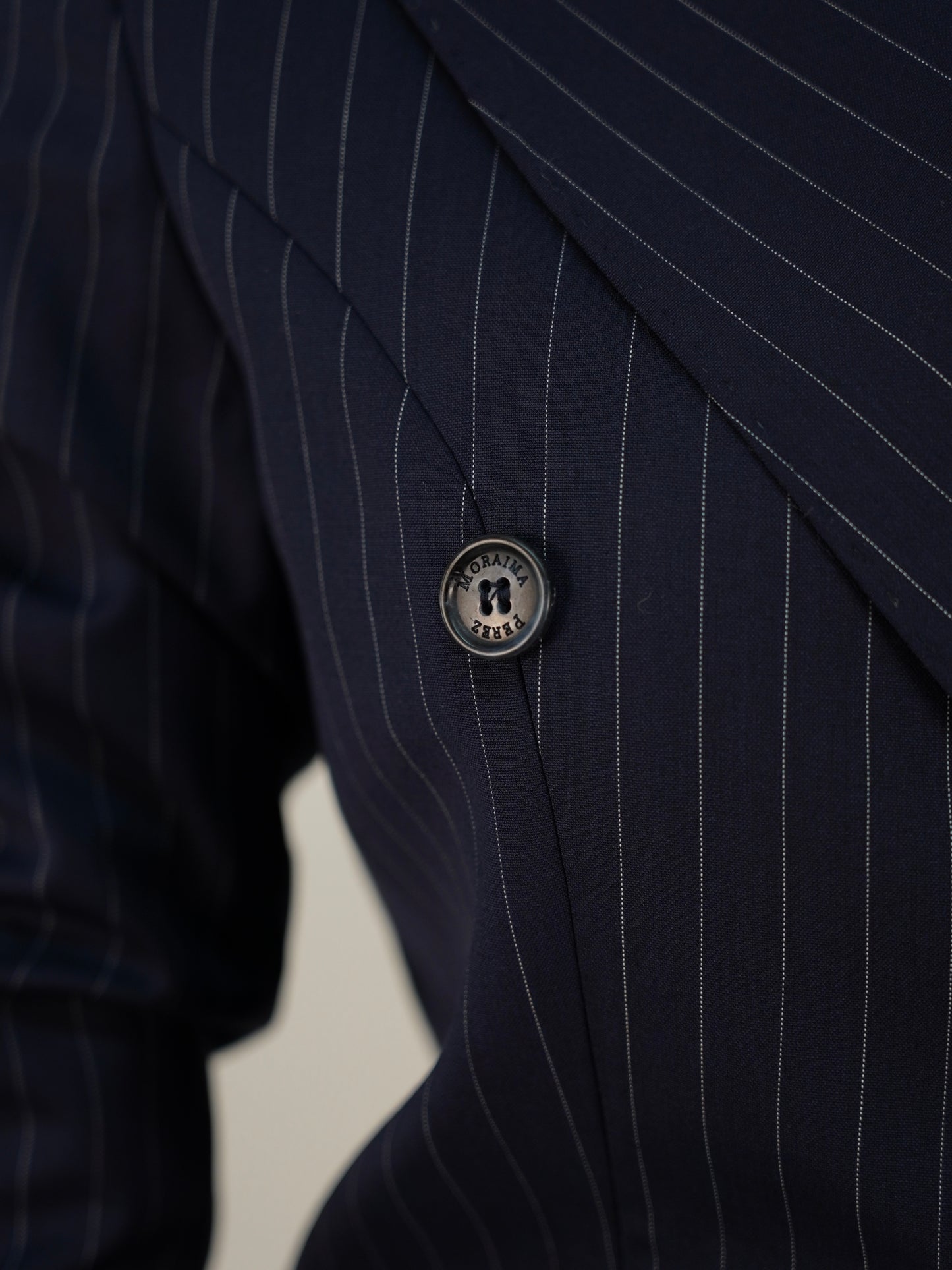 Giacca dopiopetto blu gessato