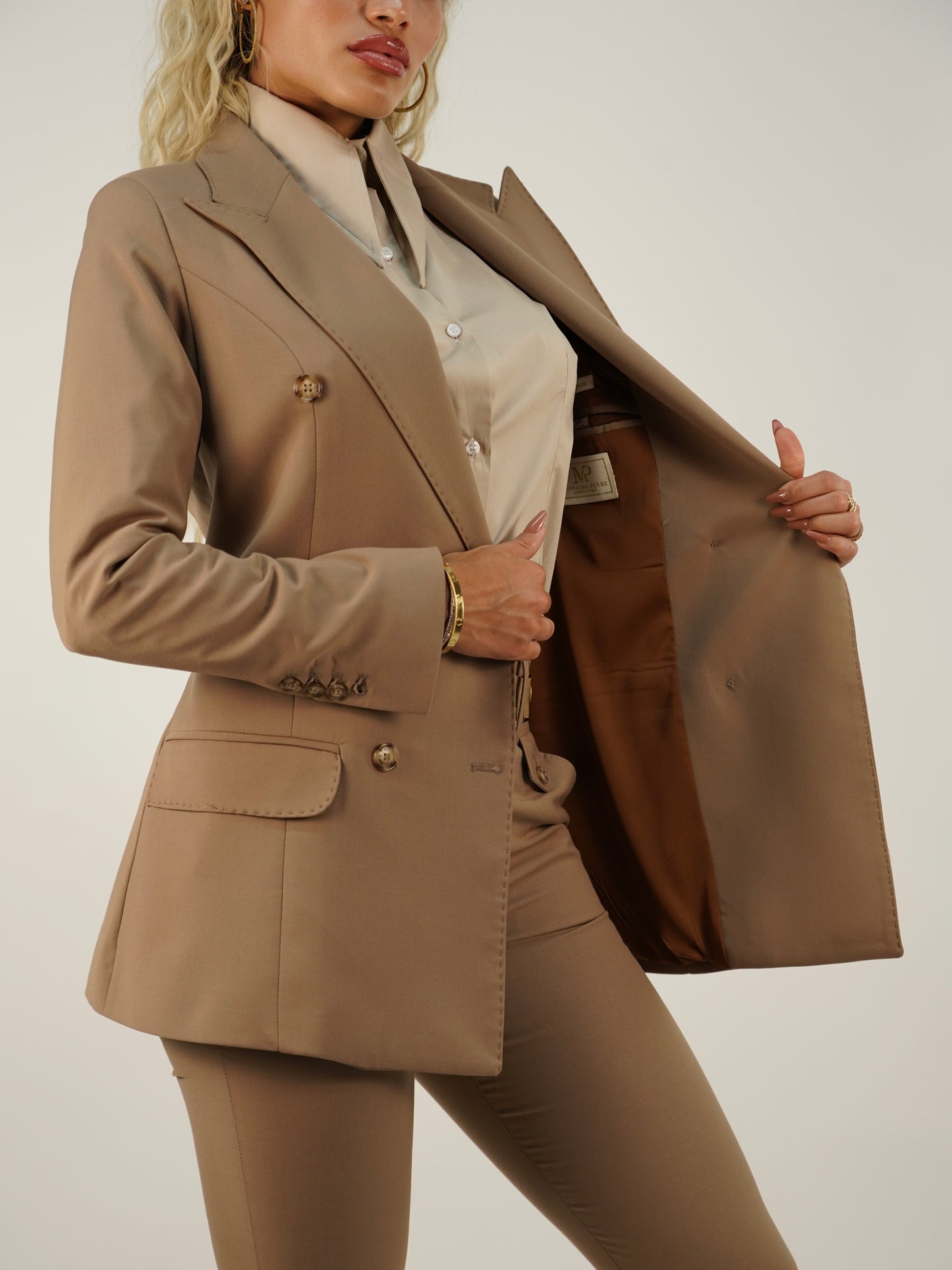 Giacca doppiopetto Tortora