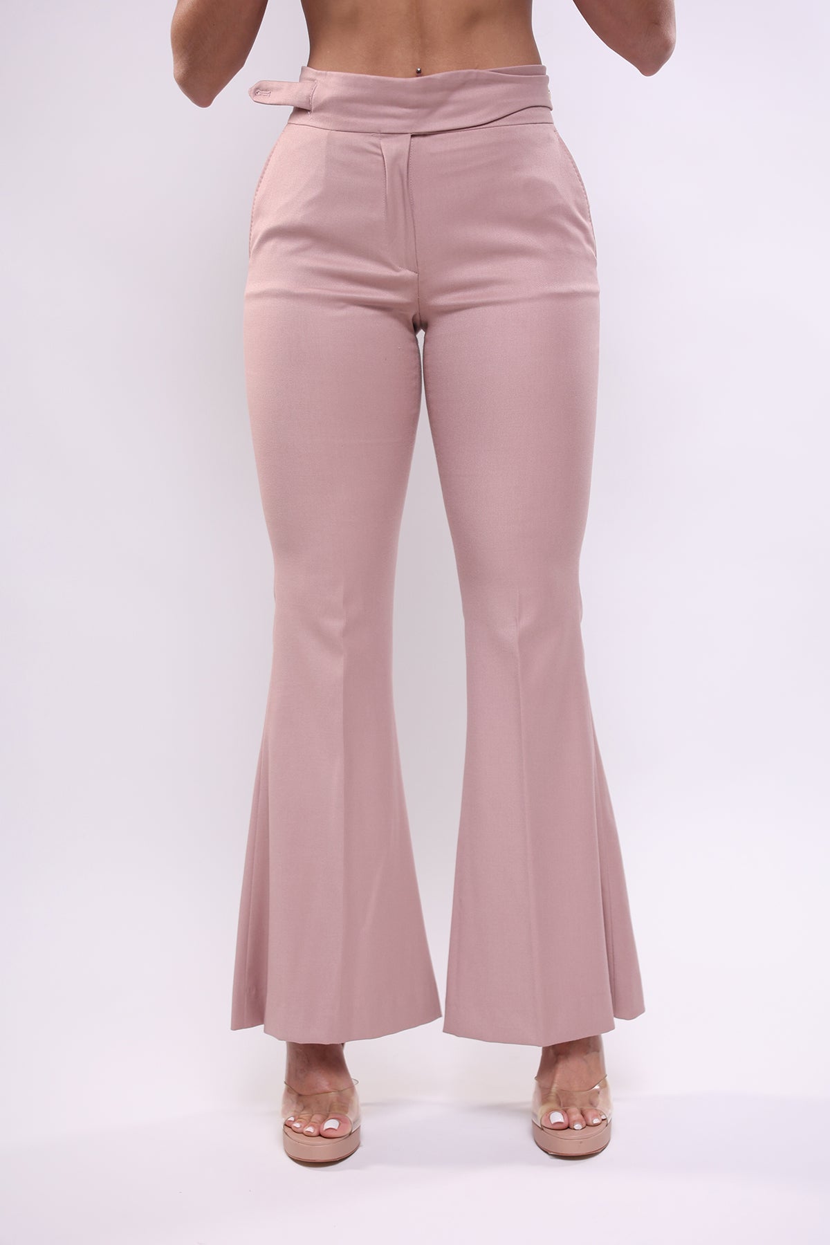 Pantalone rosa antico a zampa