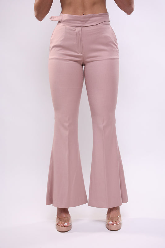 Pantalone rosa antico a zampa