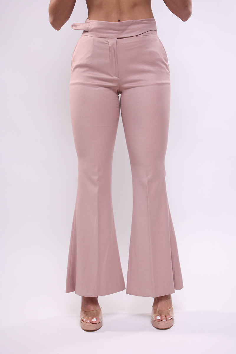 Pantalone rosa antico a zampa