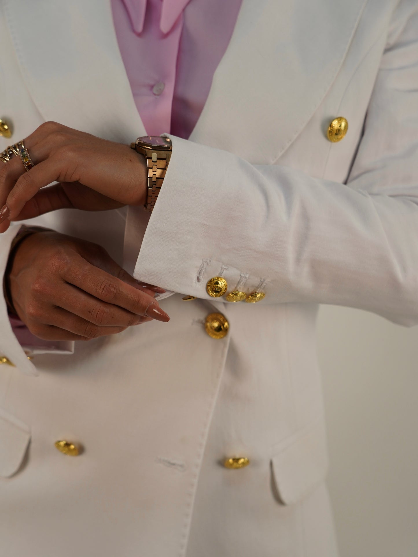 Giacca doppiopetto bianco Lino 100%lino