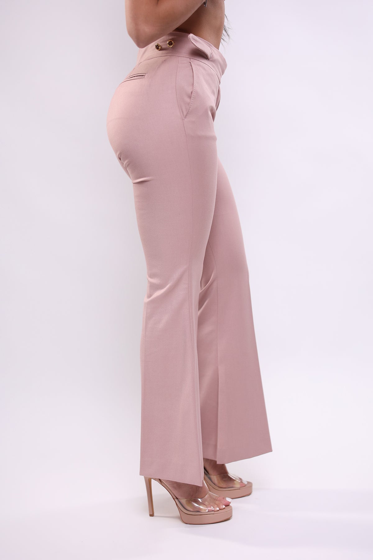 Pantalone rosa antico a zampa