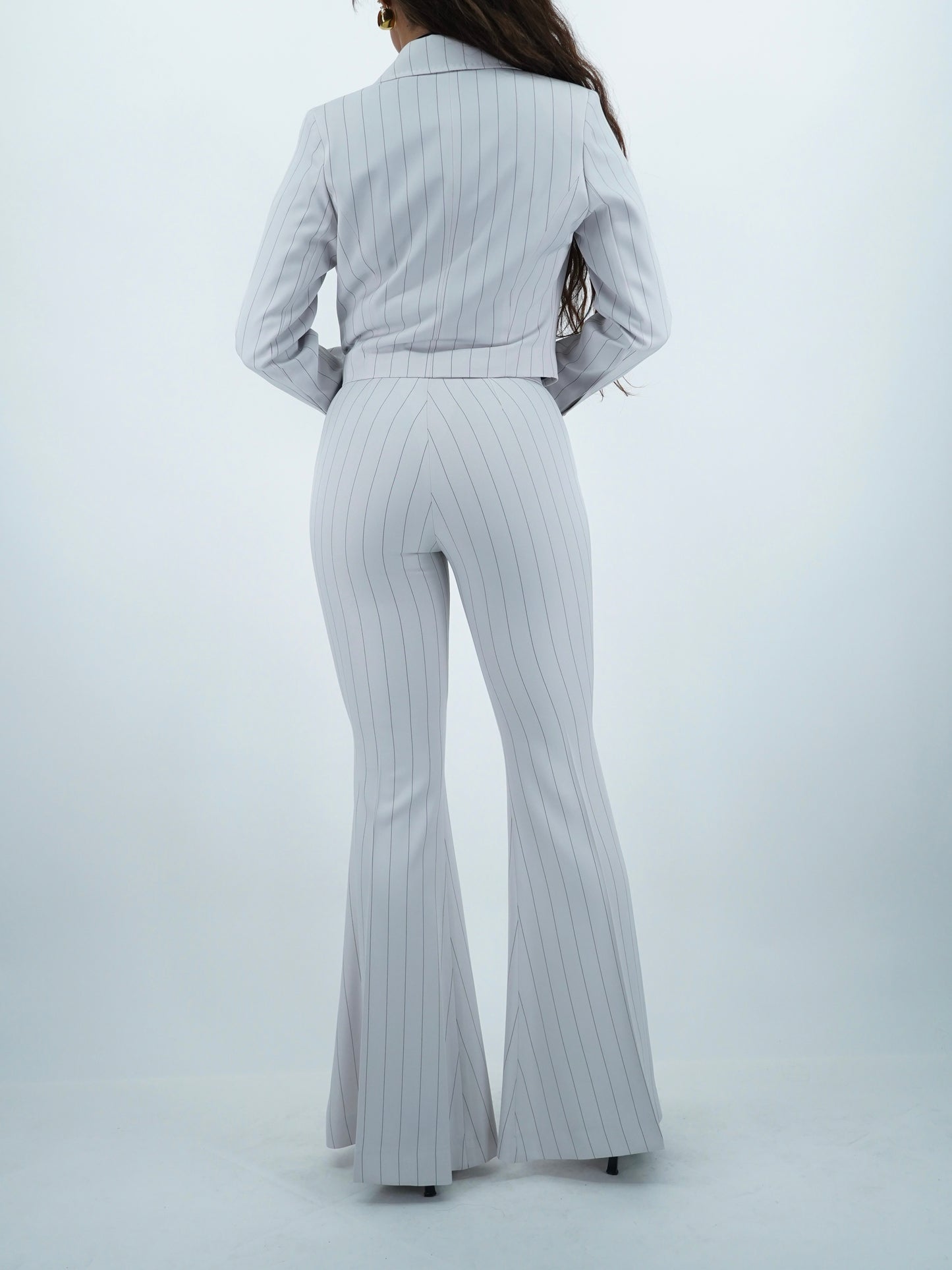 Giacca doppiopetto bianco gessato .