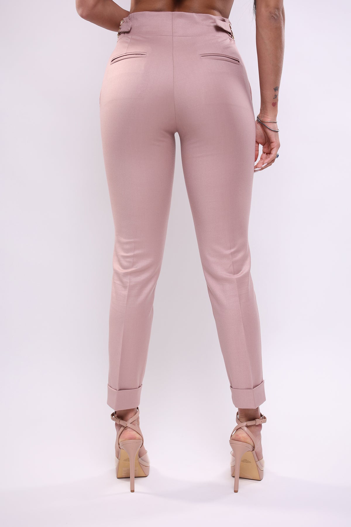 Pantalone rosa antico a sigaro
