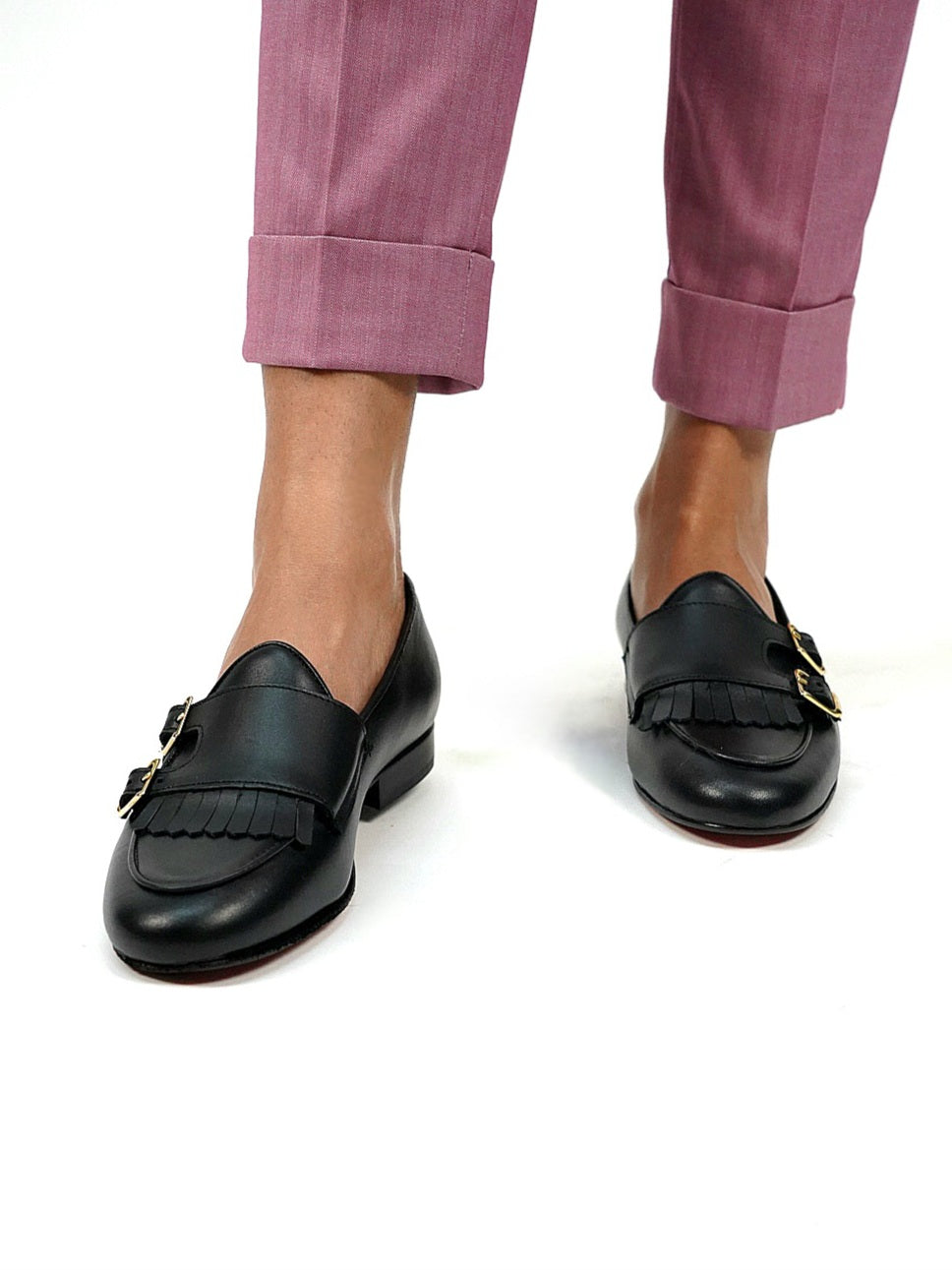 Mocassino in pelle di vitello con suola in cuoio