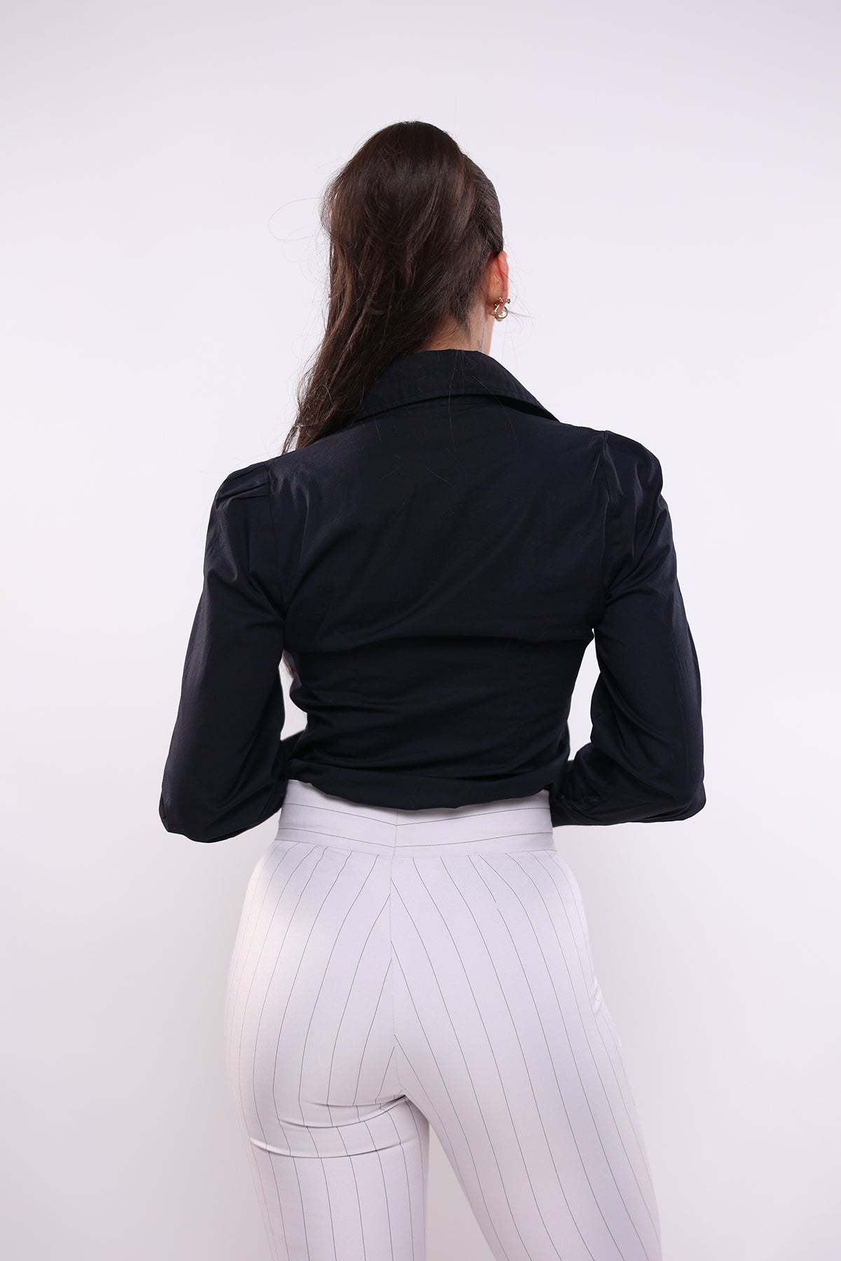 Camicia mory collo a vela nero