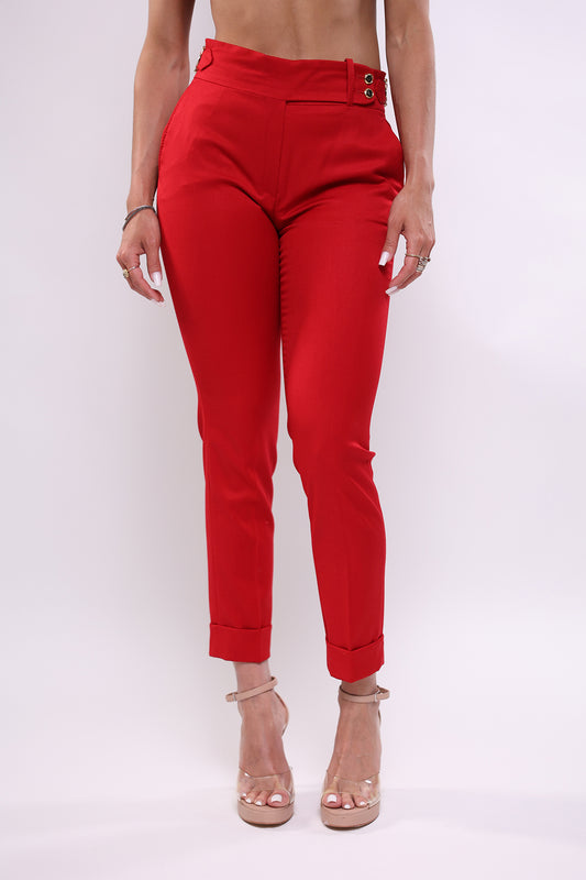 Pantalone rosso a sigaro