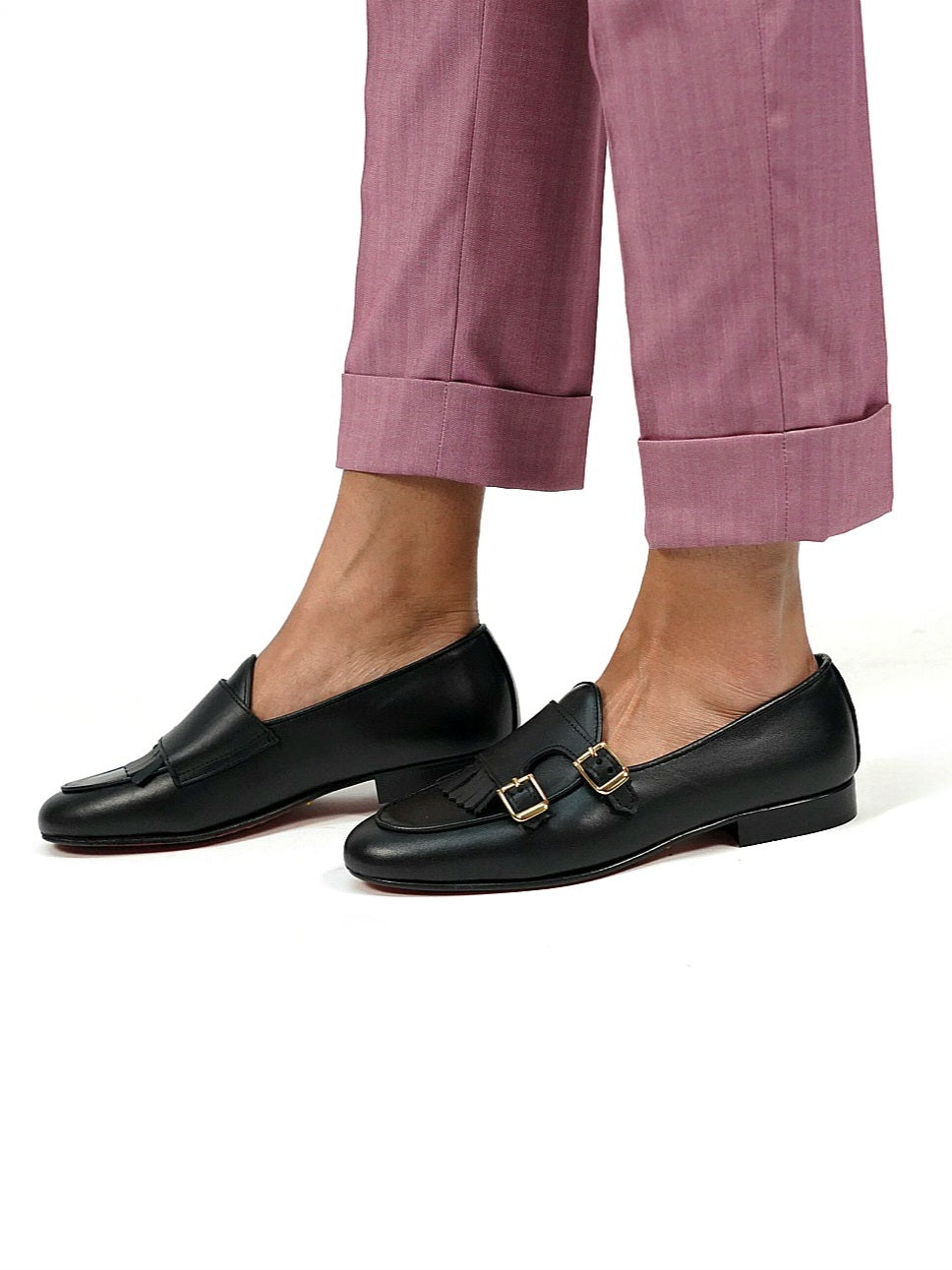 Mocassino in pelle di vitello con suola in cuoio